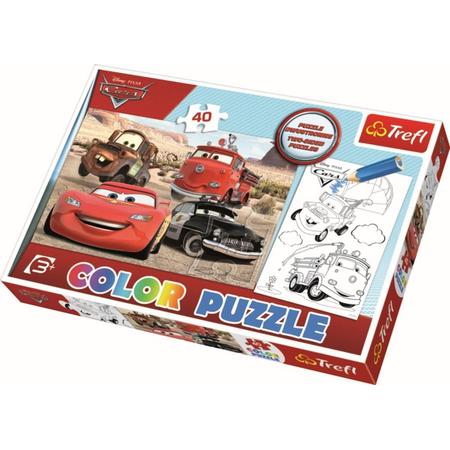 Color Puzzel 40 pcs - Cars in the desert / Disney Cars Legpuzzel