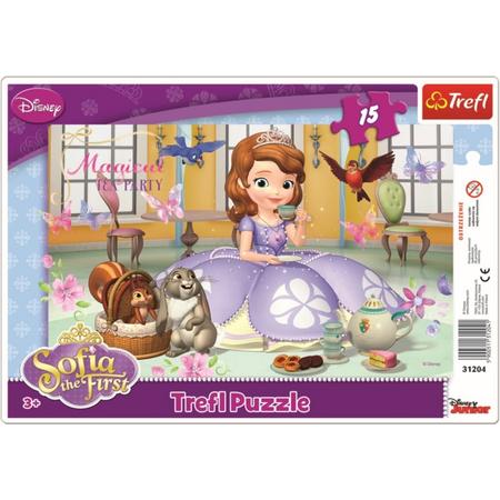 Framepuzzel 15 pcs - Teatime / Disney Sofia the First Legpuzzel
