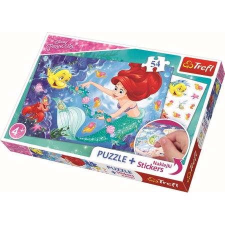 Puzzel  54 pcs plus stickers / Disney Princes Legpuzzel