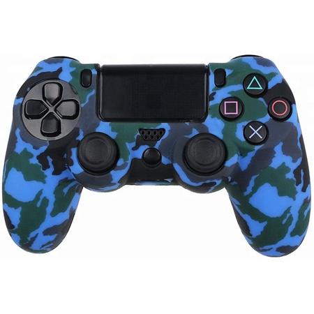 PS4 Controller Silicone Skin/Hoes Playstation 4 - Camouflage blauw