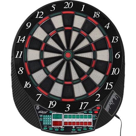 Trend24 - Dartbord - Dartborden - Electronisch dartbord - Incl pijlen - max 16 spelers - LED-Display - zwart