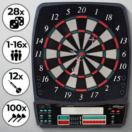 Trend24 - Elektronisch dartbord - Dartspel -  LED-display - 28 spellen - 100 reserve pijlpunten - 8 spelers