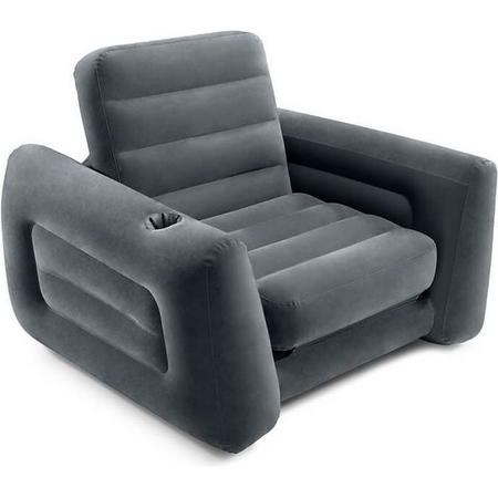 Trend24 - Opblaasbare stoel - Opblaasbare zetel - Opblaasbare bank - Grijs - 117 x 224 x 66 cm