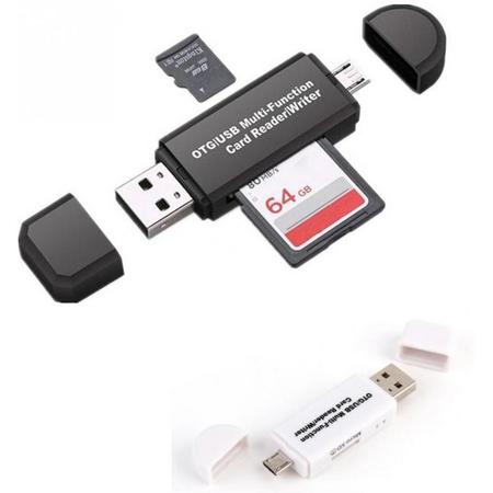 3-in-1 type C USB-kaartlezer / Schrijver - Zwart