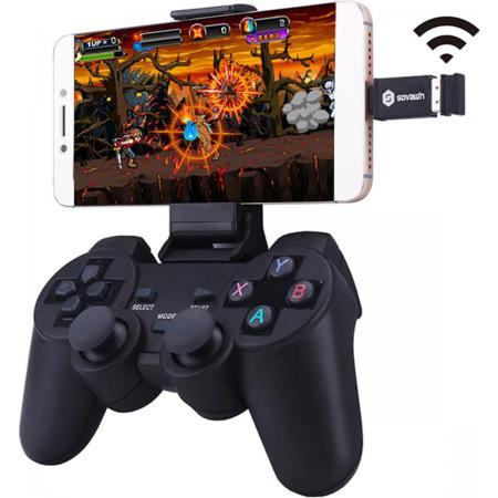 Draadloos gamepad met telefoonhouder - voor smartphone, pc, tv-box. voor android