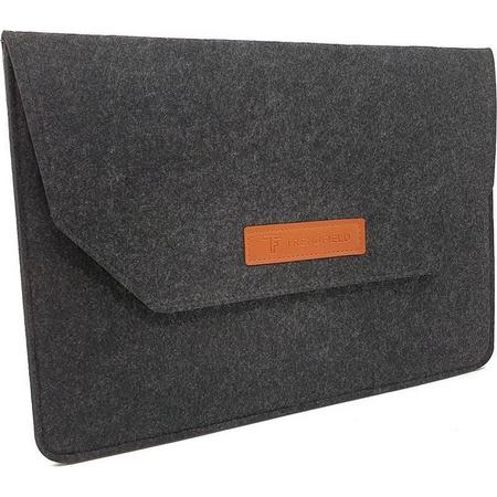 Trendfield Macbook Pro 15 & 16 Inch Case - Vilten Laptophoes 15.4 Inch Laptop Sleeve Hoes - Zwart