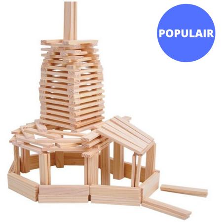Constructie Speelgoed Jongens & Meisjes - Hout Constructiespeelgoed - 200 Houten Plankjes