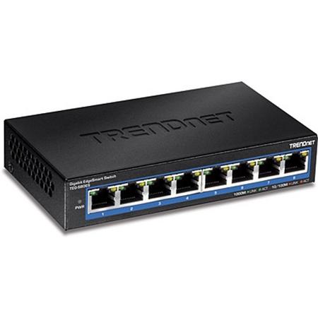 Trendnet TEG-S80ES netwerk-switch Managed Gigabit Ethernet (10/100/1000) Zwart, Blauw
