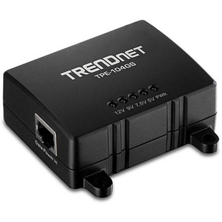 Trendnet TPE-104GS Power over Ethernet (PoE) Zwart network splitter
