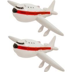 2x stuks opblaasbaar speelgoed vliegtuig 50 cm - Ter decoratie of speelvoertuig