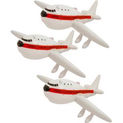 3x stuks opblaasbaar speelgoed vliegtuig 50 cm - Ter decoratie of speelvoertuig