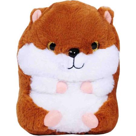 Pluche speelgoed knuffeldier Bruine hamster van 19 cm - Dieren knuffels - Cadeau voor kinderen