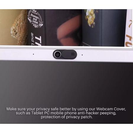 Set van 2 AntiSpy, Privacy bescherming webcam cover, Zwart, Slid-cover, UltraDun, Laptop en Tablet