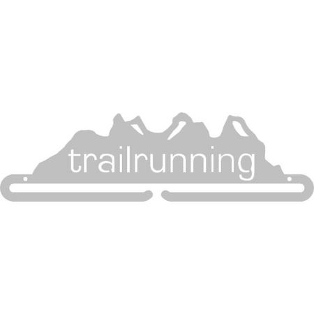 Medaillehanger - RVS - Trailrunning (35cm breed) - Nederlands product - incl. cadeauverpakking - eigen ontwerp mogelijk - sportcadeau - topkado - medalhanger - medailles - trailrunning schoenen - muurdecoratie