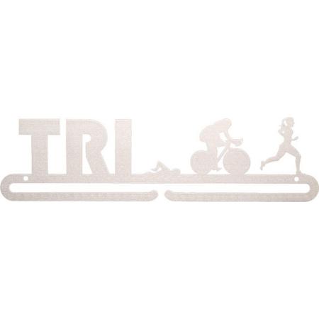 Medaillehanger - RVS - Triathlon Girl (35cm breed) - triatlon - fietsen - hardlopen - sport - sport cadeau - topcadeau - sinterklaas cadeau - kerstcadeau - medailles - medalhanger - muurdecoratie - wandversiering
