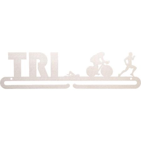 Medaillehanger - RVS - Triathlon Man (35cm breed) - triatlon - fietsen - hardlopen - sport - sport cadeau - topcadeau - sinterklaas cadeau - kerstcadeau - medailles - medalhanger - muurdecoratie - wandversiering