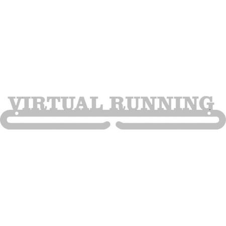 Medaillehanger - RVS - Virtual Running (35cm breed) - Nederlands product - incl. cadeauverpakking - eigen ontwerp mogelijk - sportcadeau - topkado - medalhanger - medailles - marathon - hardloopschoenen - muurdecoratie