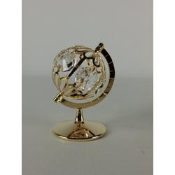 Sculptuur - 6 cm hoog - Beeld miniatuur - wereldbol - goud