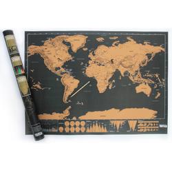 Triple J - Kras Wereldkaart - World Scratch Map - Zwart