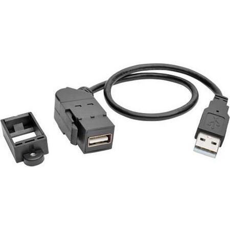 Tripp Lite U024-001-KPA-BK USB-kabel 0,3 m 2.0 USB A Zwart