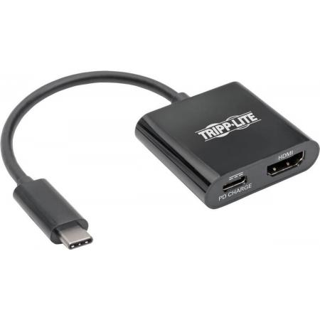 Tripp-Lite U444-06N-H4B-C USB-C to HDMI Adapter with PD Charging – USB 3.1 Gen 1, 4K x 2K @ 30 Hz, Thunderbolt 3, Black TrippLite