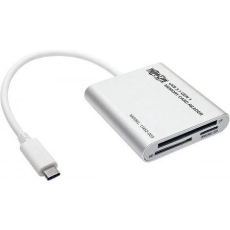 Tripp-Lite U452-003 USB 3.1 Gen 1 USB Type-C (USB-C) Multi-Drive Smart-Card Flash-Memory Media Reader/Writer, Thunderbolt™ 3 Compatible TrippLite