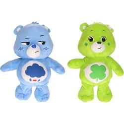 Set van 2 Troetelbeertjes blauw en groen 28 cm - Cartoon knuffels - Troetelberen - Pluche knuffels