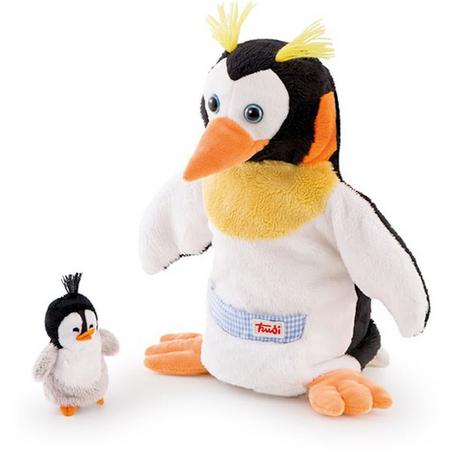 Handpop pinguin met baby