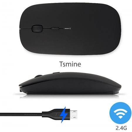 Tsmine 2.4g draadloze muis – Stil – Oplaadbare batterij – 3 instelbaar dpi-niveau – voor Mac Windows Andriod