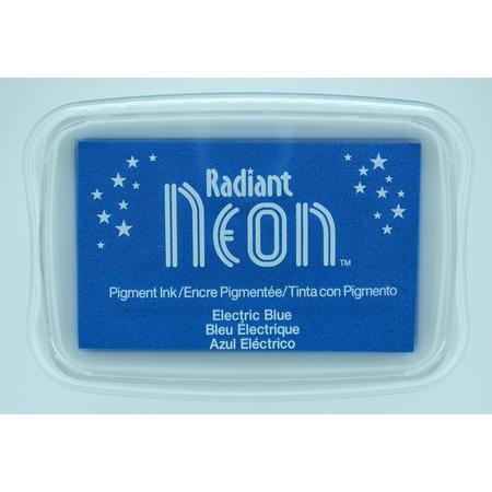 NR-000-76 Radiant Neon stempelkussen stamp pad blauw blue fel