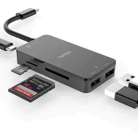 Tutuo 5 in 1 USB-C adapter voor Macbook - USB - USB-C - Micro SD -