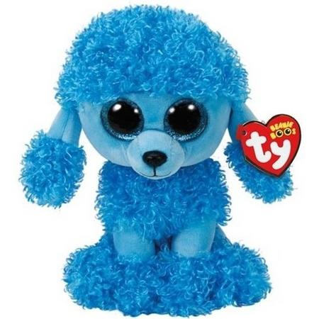 Pluche Ty Beanie blauwe poedel hond knuffel Mandy 24 cm speelgoed - Honden huisdieren knuffels - Speelgoed voor kinderen