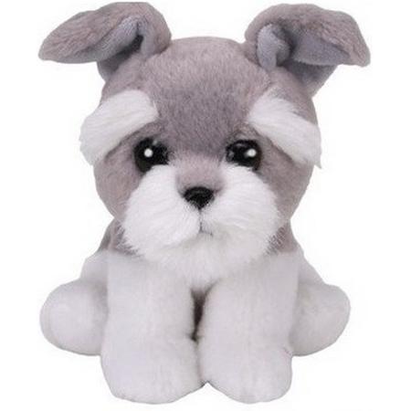 Pluche Ty Beanie grijze hond knuffel Harper 15 cm speelgoed - Honden Schnautzer huisdieren knuffels - Speelgoed voor kinderen