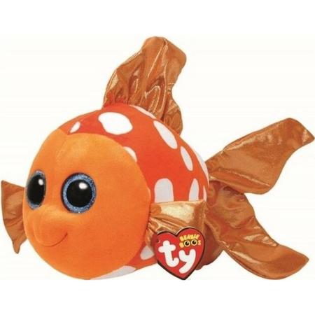 Pluche Ty Beanie oranje vis/vissen knuffel Sami 24 cm speelgoed - Vissen aquariumdieren knuffels - Speelgoed voor kinderen