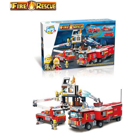 Kinder Speelgoed Blokken - Kinderen - Bouwen - Kinderkadootje - Kindercadeautjes - Double Fire Truck Attack