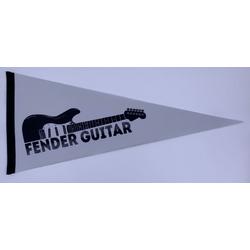 Fender - gitaar - gitaar logo - Muziek - Vaantje - Amerikaans - Sportvaantje - Wimpel - Vlag - Pennant -  31*72 cm - gitaarlogo wit