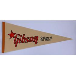 Gibson - gitaar - gitaar logo - Muziek - Vaantje - Amerikaans - Sportvaantje - Wimpel - Vlag - Pennant -  31*72 cm - blauw beige gibson