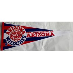 USArticlesEU - Arizona Wildcats - NCAA - University of Arizona  - vintage Vaantje - American Football - Sportvaantje - Wimpel - Vlag - Pennant - Rood/Wit/Blauw/Gestreept - 31 x 72 cm