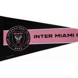USArticlesEU - Inter Miami FC - Florida - MLS - Vaantje - Voetbal - Amerika -  Soccer - Voetbalvaantje -  Sportvaantje - Pennant - Wimpel - Vlag - Zwart/Roze - 31 x 72 cm