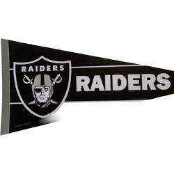 USArticlesEU - Las Vegas Raiders - Oakland Raiders - Logo - NFL - Vaantje - Wimpel - Vlag - American Football - Sportvaantje - Pennant - Zwart/Wit/Grijs - 31 x 72 cm