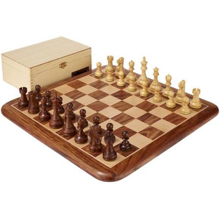 Exclusieve Staunton schaakset - Bord, stukken en teak-box-Top-Kwaliteit