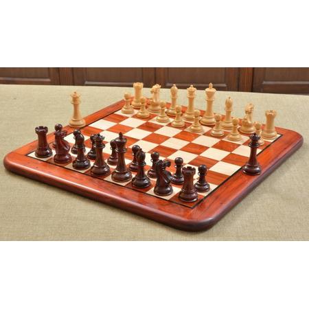 Moderne Staunton schaakset met verzwaarde schaakstukken, incl. bord, Rozenhout & Palmhout, Koningshoogte 87 mm-Top-Kwaliteit