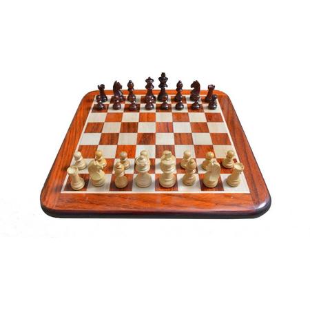 Prachtige moderne Staunton schaakset, Red Sandal Rozenhout, Koningshoogte 62 mm-Met teak-opbergbox