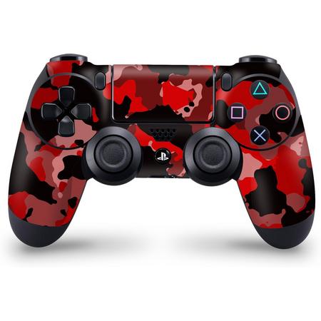 Playstation 4 Controller Skin Camouflage Rood- PS4 Controller Sticker