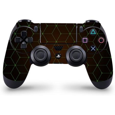 Playstation 4 Controller Skin Hexagon Licht Groen- PS4 Controller Sticker