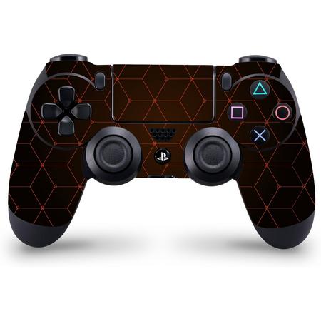 Playstation 4 Controller Skin Hexagon Oranje- PS4 Controller Sticker