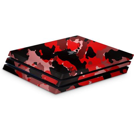 Playstation 4 Pro Console Skin Camouflage Rood