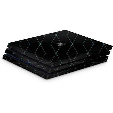 Playstation 4 Pro Console Skin Hexagon LichtBlauw