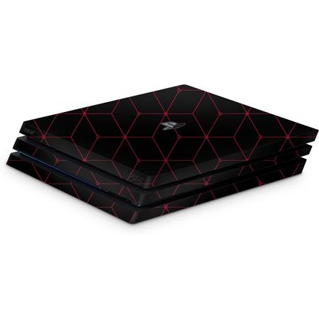 Playstation 4 Pro Console Skin Hexagon Rood