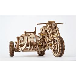 UGears modelbouw hout Scrambler motor met zijspan